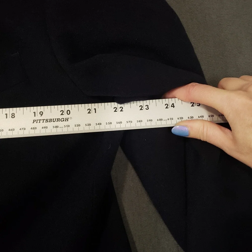 Chaps Solid Navy Blue Wool/Silk/Cashmere Blend Two Button Blazer‎ Size: 44R